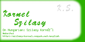 kornel szilasy business card